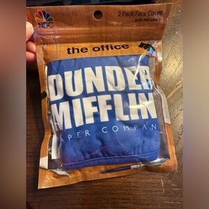 NWT Dunder Mifflin The Office 2 pack of adult face masks